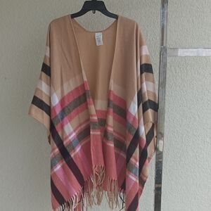 Woolrich Pink and Tan Knit Shrug